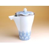 Sake Bottle Tokkuri Daria Blue Dahlia flower