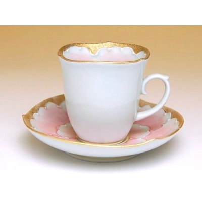 Photo3: Demitasse Cup and Saucer Kindami pink botan