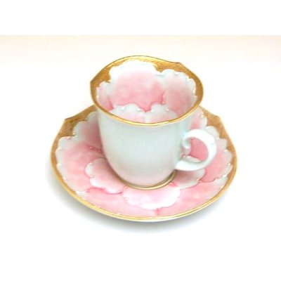 Photo4: Demitasse Cup and Saucer Kindami pink botan