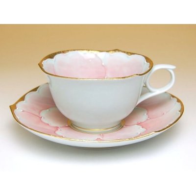 Photo2: Coffee Cup and Saucer Kindami pink botan