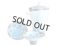 Sake set 1 pc Tokkuri bottle and 2 pcs Cups Dahlia