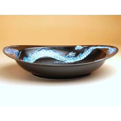 Photo3: Oval dish (26.6cm) Koutei Ryu Dragon