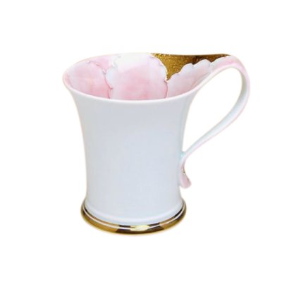 [Made in Japan] Kindami pink botan mug