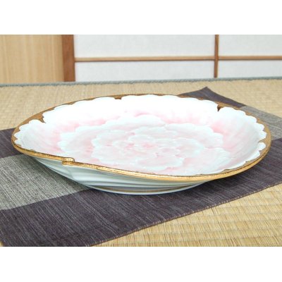 Photo2: Kindami pink botan Extra-large plate (30cm)