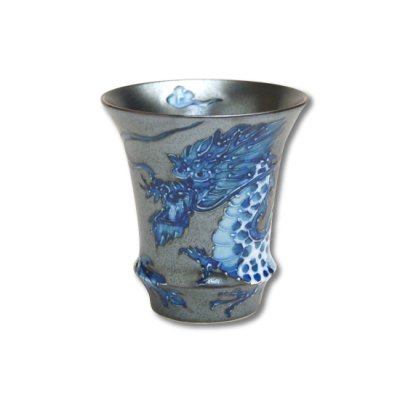 [Made in Japan] Koutei-ryu Dragon (Vertical) SAKE GLASS