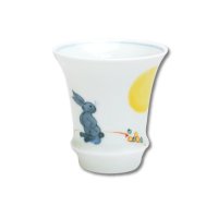 Tsuki usagi Moon and rabbit (Vertical) SAKE GLASS