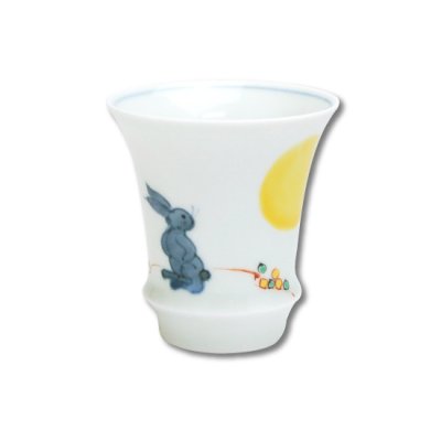 [Made in Japan] Tsuki usagi Moon and rabbit (Vertical) SAKE GLASS