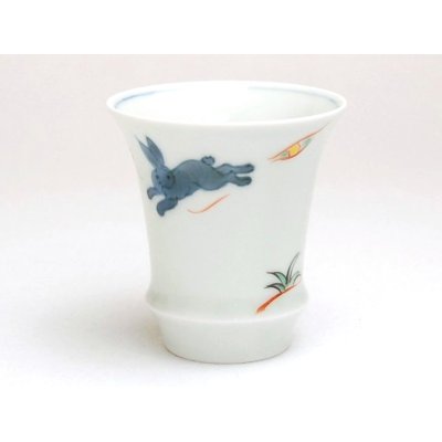 Photo2: Sake Cup Tsuki usagi Moon and Rabbit (Vertical) SAKE GLASS