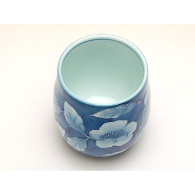 Photo2: Yunomi Tea Cup for Green Tea Kyou botan (Large)