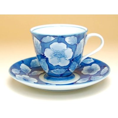 Photo2: Coffee Cup and Saucer Kyou botan