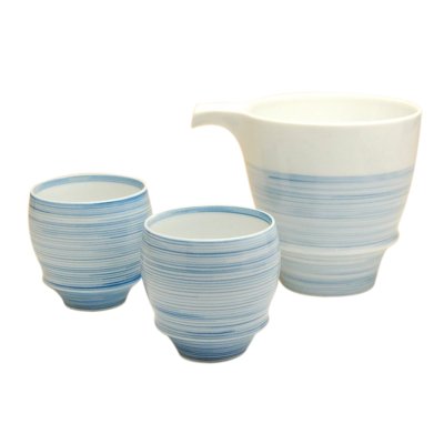 Photo2: Sake set 1 pc Tokkuri pitcher and 2 pcs Cups Ito