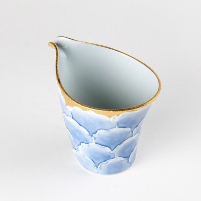 Photo2: Sake Tokkuri Pitcher Kinno botan Blue peony