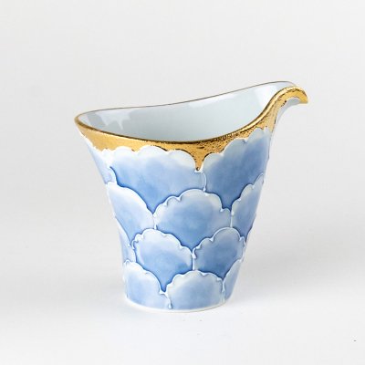 Photo3: Sake Tokkuri Pitcher Kinno botan Blue peony