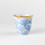 Sake Cup Kinno botan Blue peony (6.5cm/2.5in)
