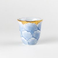 Sake Cup Kinno botan Blue peony (6.5cm/2.5in)