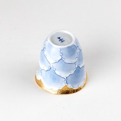 Photo4: Sake Cup Kinno botan Blue peony (6.5cm/2.5in)