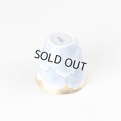 Photo4: Sake Cup Kinno botan Blue peony (6.5cm/2.5in)