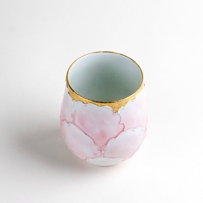 Photo2: Yunomi Tea Cup for Green Tea Kinno Pink botan