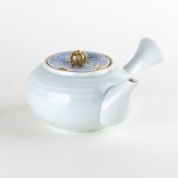 Teapot Kyusu Gold Botan Blue