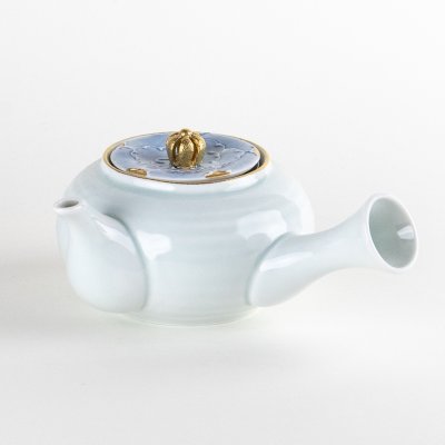 Photo2: Teapot Kyusu Gold Botan Blue