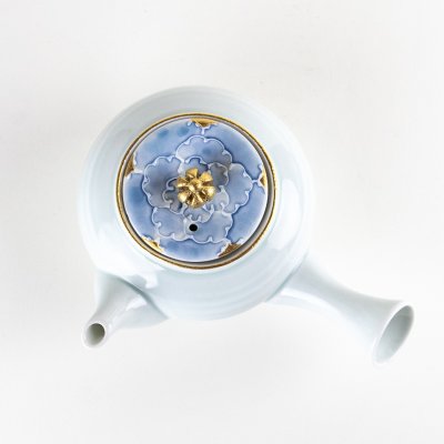 Photo4: Teapot Kyusu Gold Botan Blue