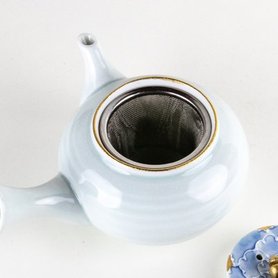 Photo5: Teapot Kyusu Gold Botan Blue