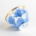 Photo2: Yunomi Tea Cup for Green Tea Gold botan Blue flower outside (2)