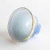 Photo4: Yunomi Tea Cup for Green Tea Gold botan Blue flower outside (4)