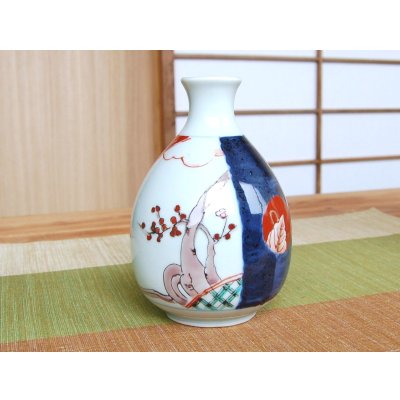 Photo3: Sake set 1 pc Tokkuri bottle and 2 pcs Cups Ko-imari Maru