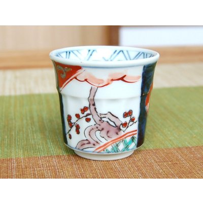 Photo5: Sake set 1 pc Tokkuri bottle and 2 pcs Cups Ko-imari Maru