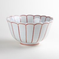 Donburi Bowl for Noodles Kikuwari Red (15.3cm/6in)