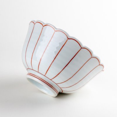 Photo4: Donburi Bowl for Noodles Kikuwari Red (15.3cm/6in)