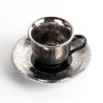 Photo3: Demitasse Cup and Saucer Fuki Silver