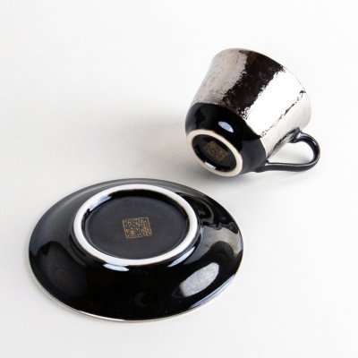 Photo5: Demitasse Cup and Saucer Fuki Silver