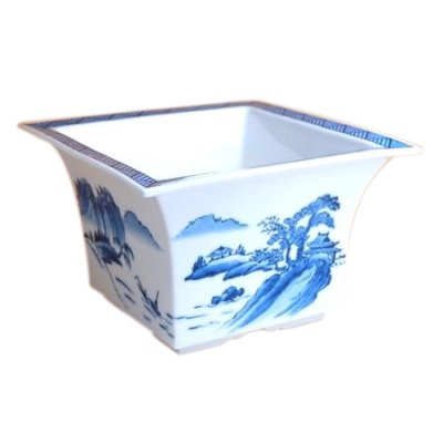 [Made in Japan] Sansui landscape kaku-kata (Large) Flowerpot