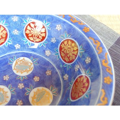 Photo3: Large Bowl (27.3cm) Ko-imari uzu nami-mon