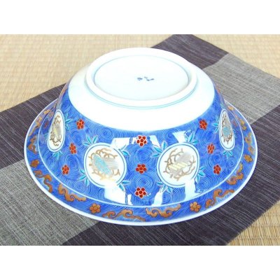 Photo4: Large Bowl (27.3cm) Ko-imari uzu nami-mon