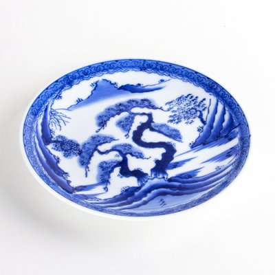 Photo2: Large Plate Landscape Sansui (18 cm/7.1 in)