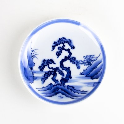 Photo1: Medium Plate Landscape Sansui (12.7 cm/5.0 in)