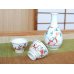 Photo2: Sake set 1 pc Tokkuri bottle and 2 pcs Cups Nishiki manreki (1-go) (2)