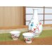 Photo2: Sake set 1 pc Tokkuri bottle and 2 pcs Cups Nishiki manreki (2-go) (2)