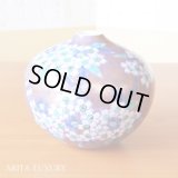 Vase Small Murasaki kinsai sakura-e Purple cherry blossoms | Fujii Kinsai's work