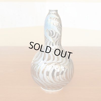 Photo3: Small Vase Gourd Shape Kingyo Goldfish Platinum Color Ryusui | Fujii Kinsai's work