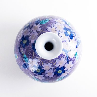 Photo4: Shisai Sakura Small Vase by Kinsai Fujii