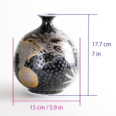 Photo7: Tetsu-yu Dragon Small Vase by Kinsai Fujii
