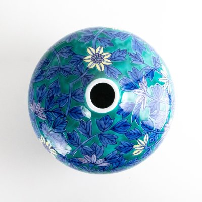 Photo4: Somenishiki Chrysanthemum Small Vase by Kinsai Fujii
