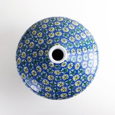 Photo4: Somenishiki Small Flower Pattern Small Vase by Kinsai Fujii