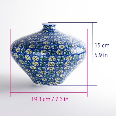 Photo6: Somenishiki Small Flower Pattern Small Vase by Kinsai Fujii