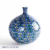 Somenishiki Small Flower Pattern Small Vase by Kinsai Fujii
