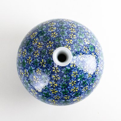 Photo3: Somenishiki Small Flower Pattern Small Vase by Kinsai Fujii